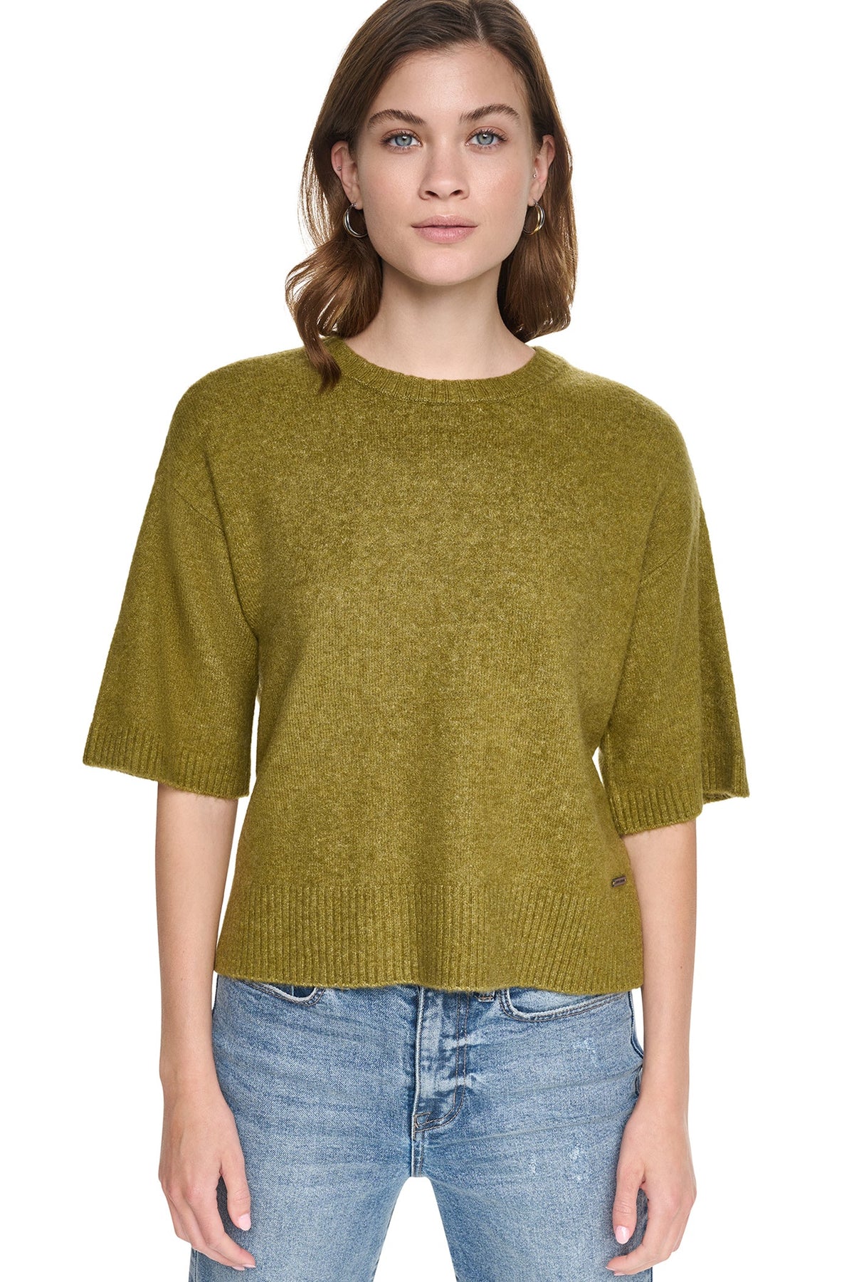 RUGBY SHORT SLEEVE SWEATER Cortado Heather | DKNY