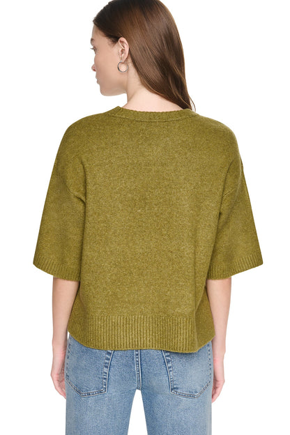 RUGBY SHORT SLEEVE SWEATER Cortado Heather | DKNY