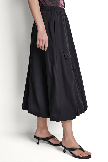 CARGO POCKET BUBBLE MIDI SKIRT Black | DKNY