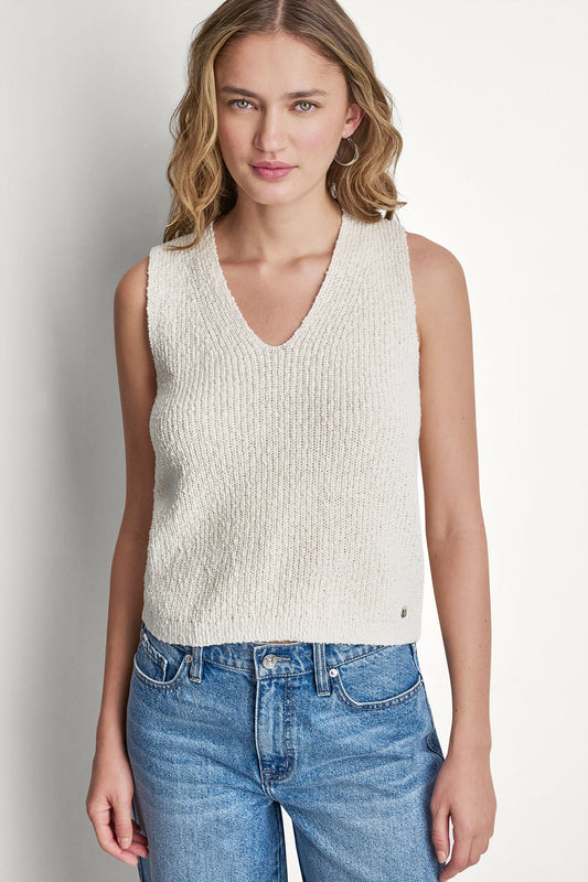 V-NECK SWEATER TANK Black | DKNY
