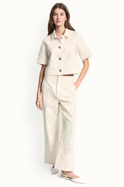 TEXTURE TWILL BUTTON-FRONT SHIRT Eggnog | DKNY