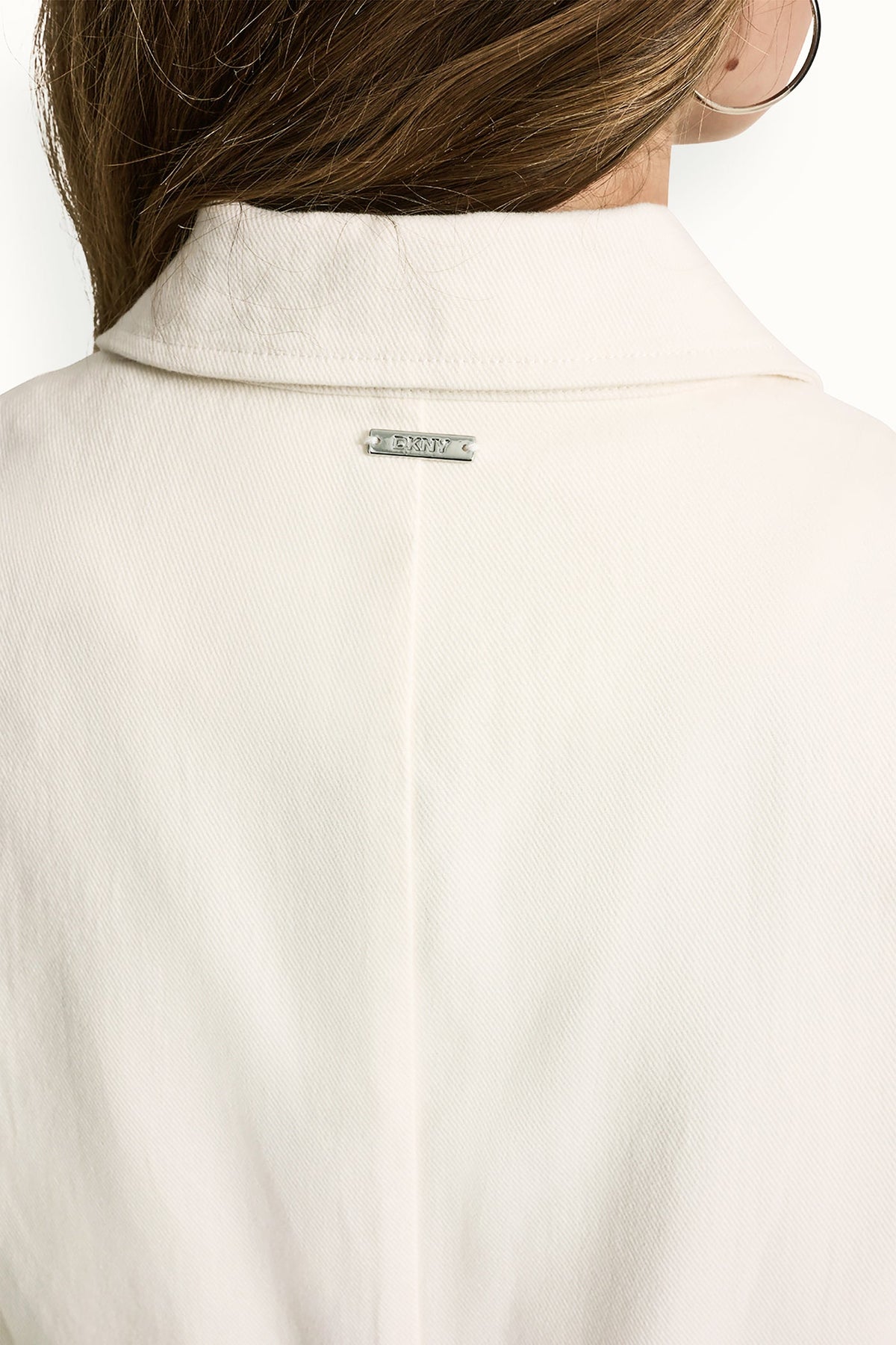 TEXTURE TWILL BUTTON-FRONT SHIRT Eggnog | DKNY