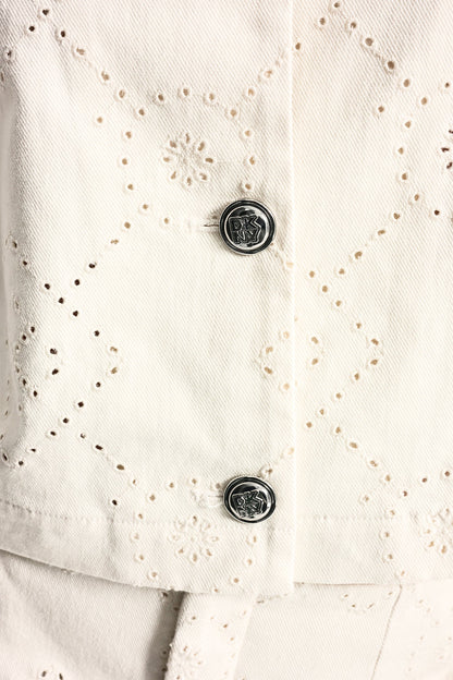 TEXTURE TWILL BUTTON-FRONT SHIRT Eggnog | DKNY