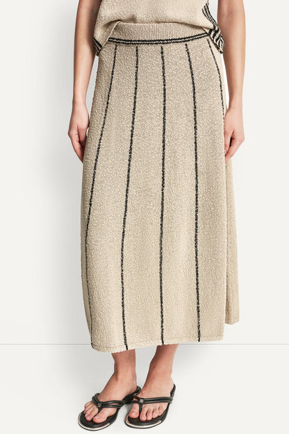 PULL-ON MAXI SKIRT WITH STRIPE DETAIL Pebble/Black | DKNY