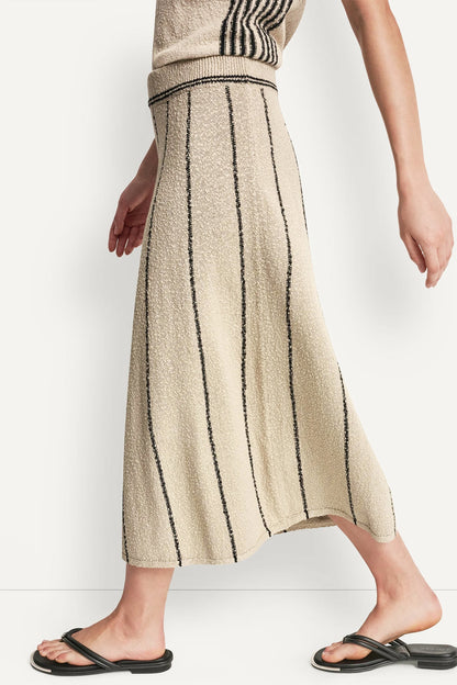 PULL-ON MAXI SKIRT WITH STRIPE DETAIL Pebble/Black | DKNY