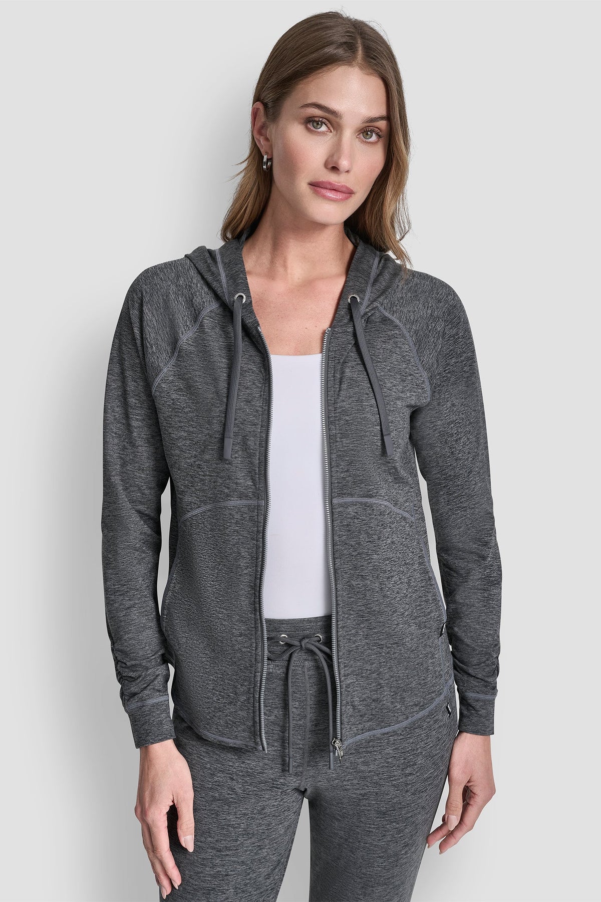 SPACEDYE FULL ZIP HOODIE Coastline Spacedye | DKNY