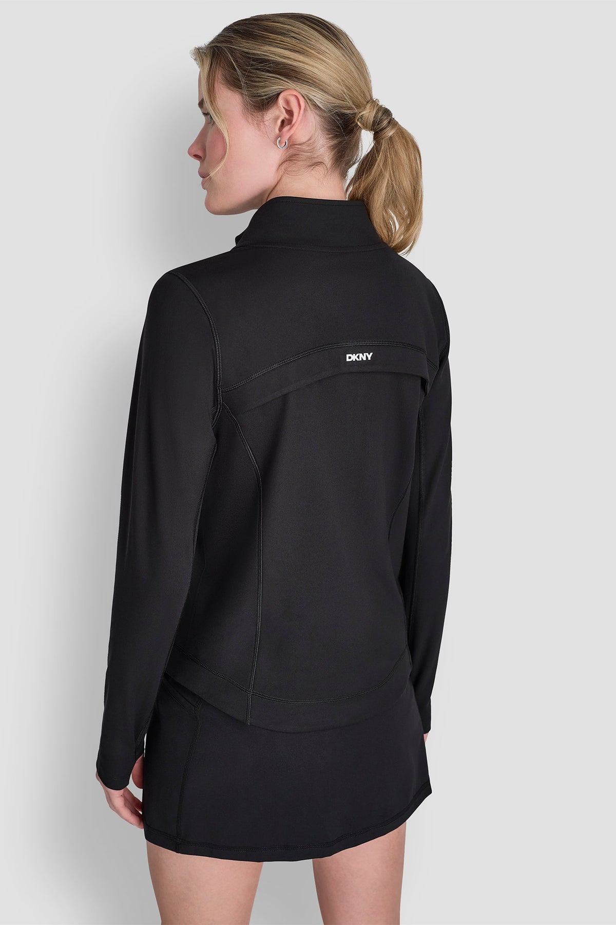 FUNNEL NECK FULL ZIP JACKET Black | DKNY