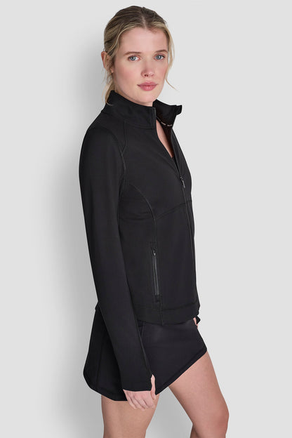 FUNNEL NECK FULL ZIP JACKET Black | DKNY