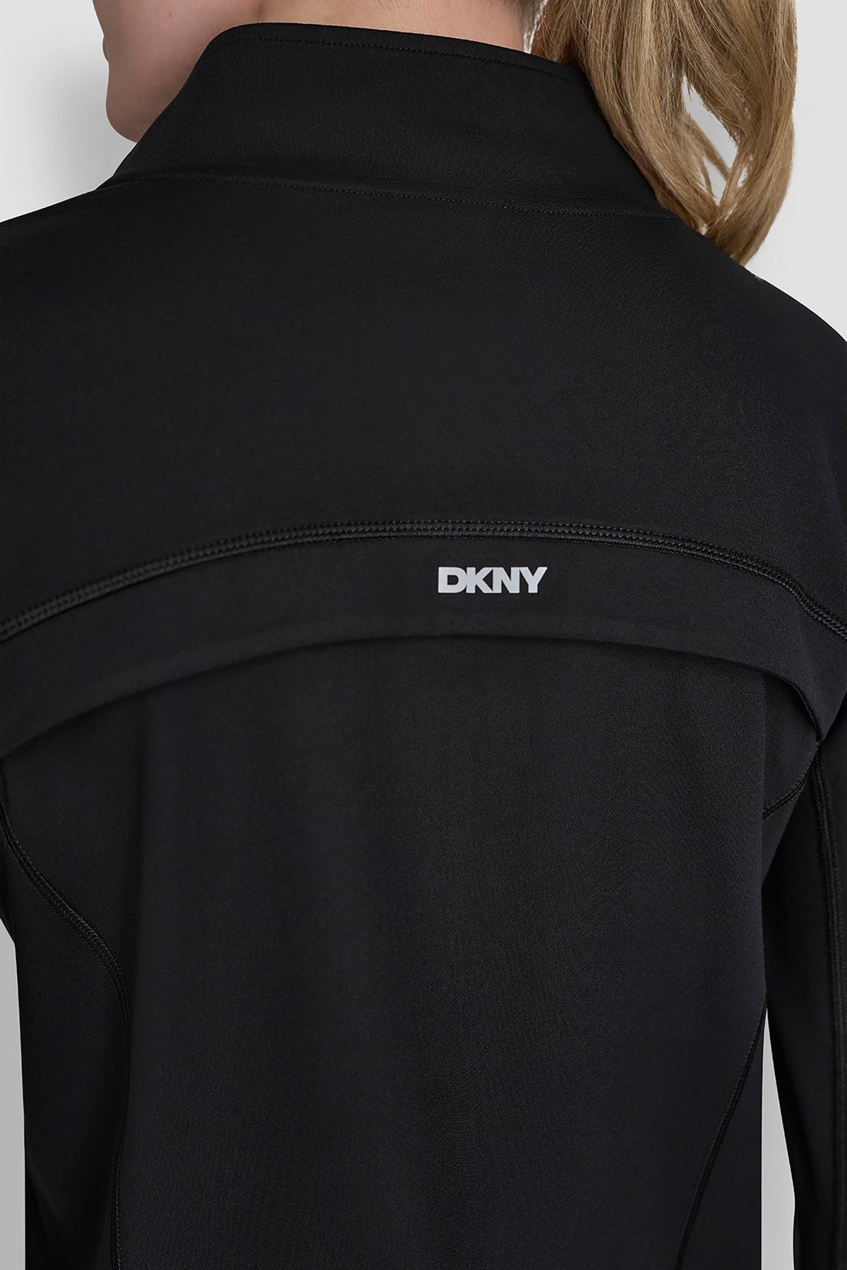 FUNNEL NECK FULL ZIP JACKET Black | DKNY
