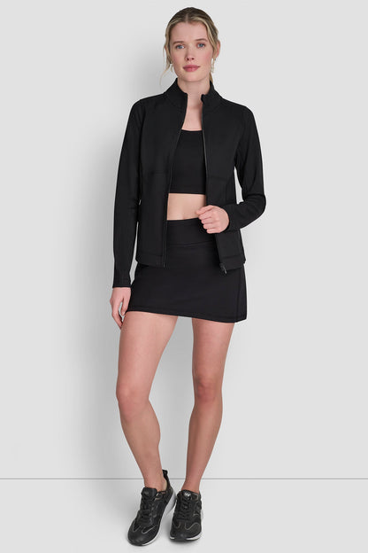 FUNNEL NECK FULL ZIP JACKET Black | DKNY