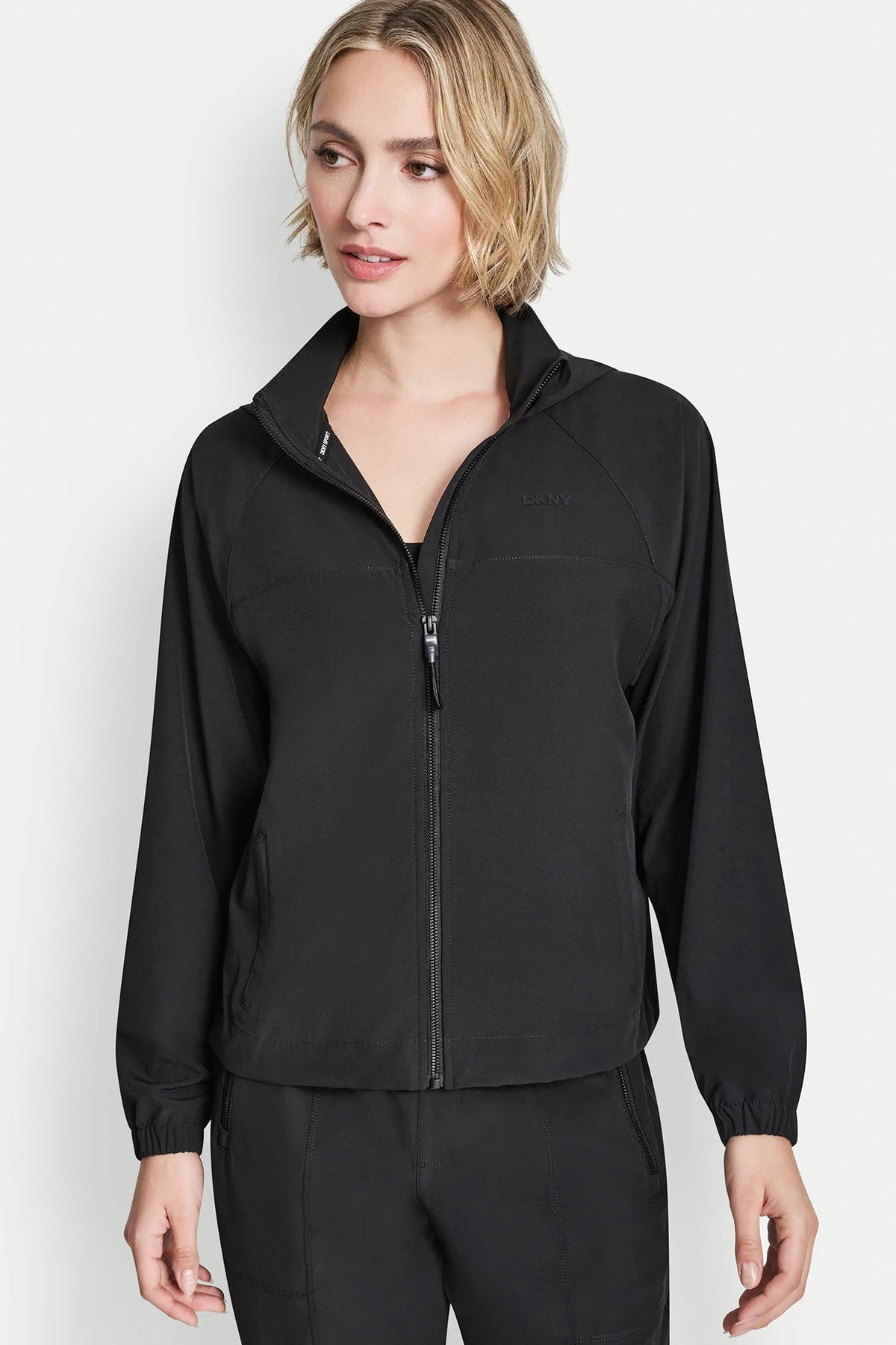 LOGO HOODED SHORT JACKET Black | DKNY