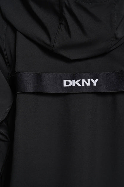 LOGO HOODED SHORT JACKET Black | DKNY