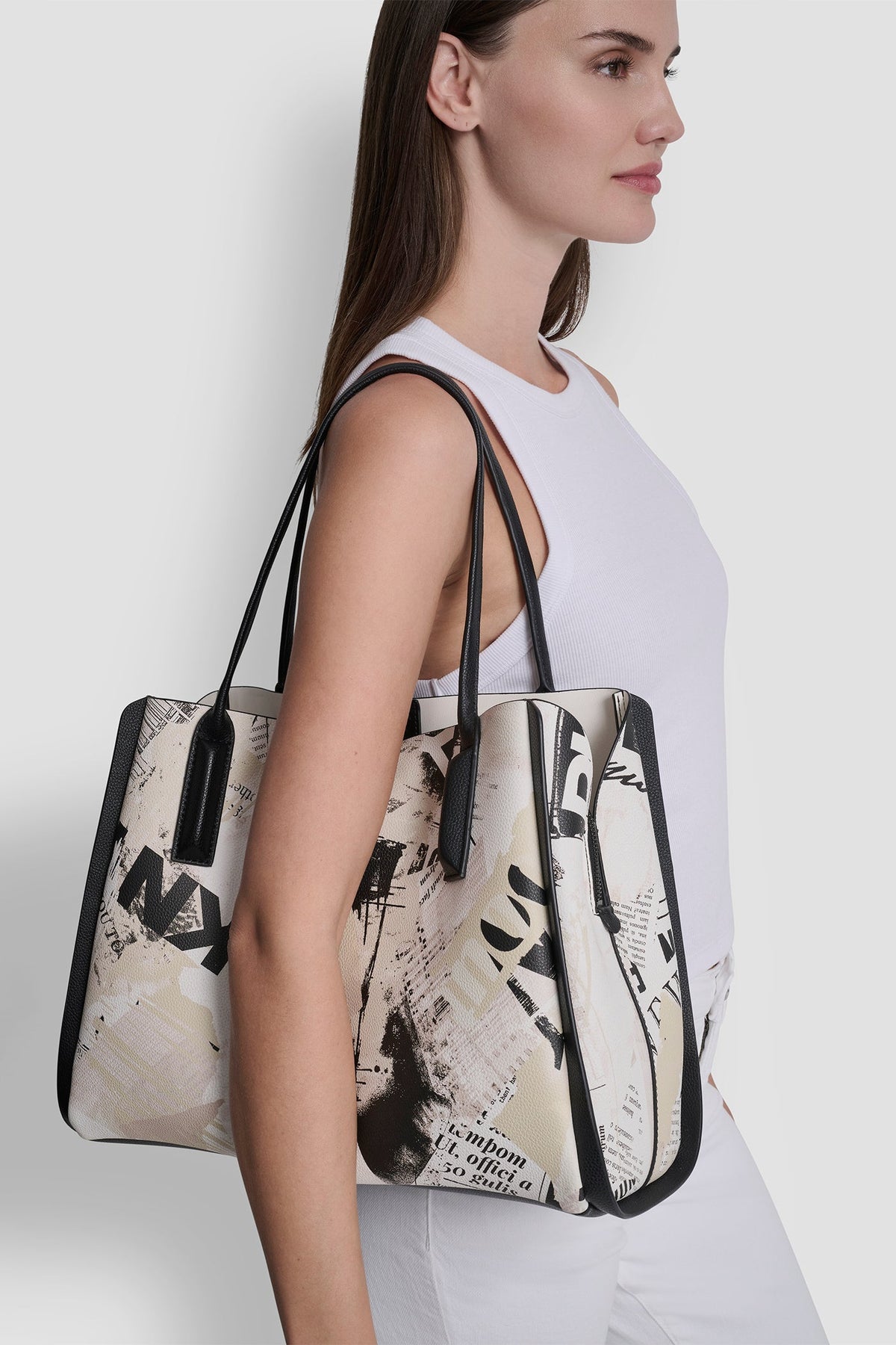 JOSIE TOTE White/Black | DKNY