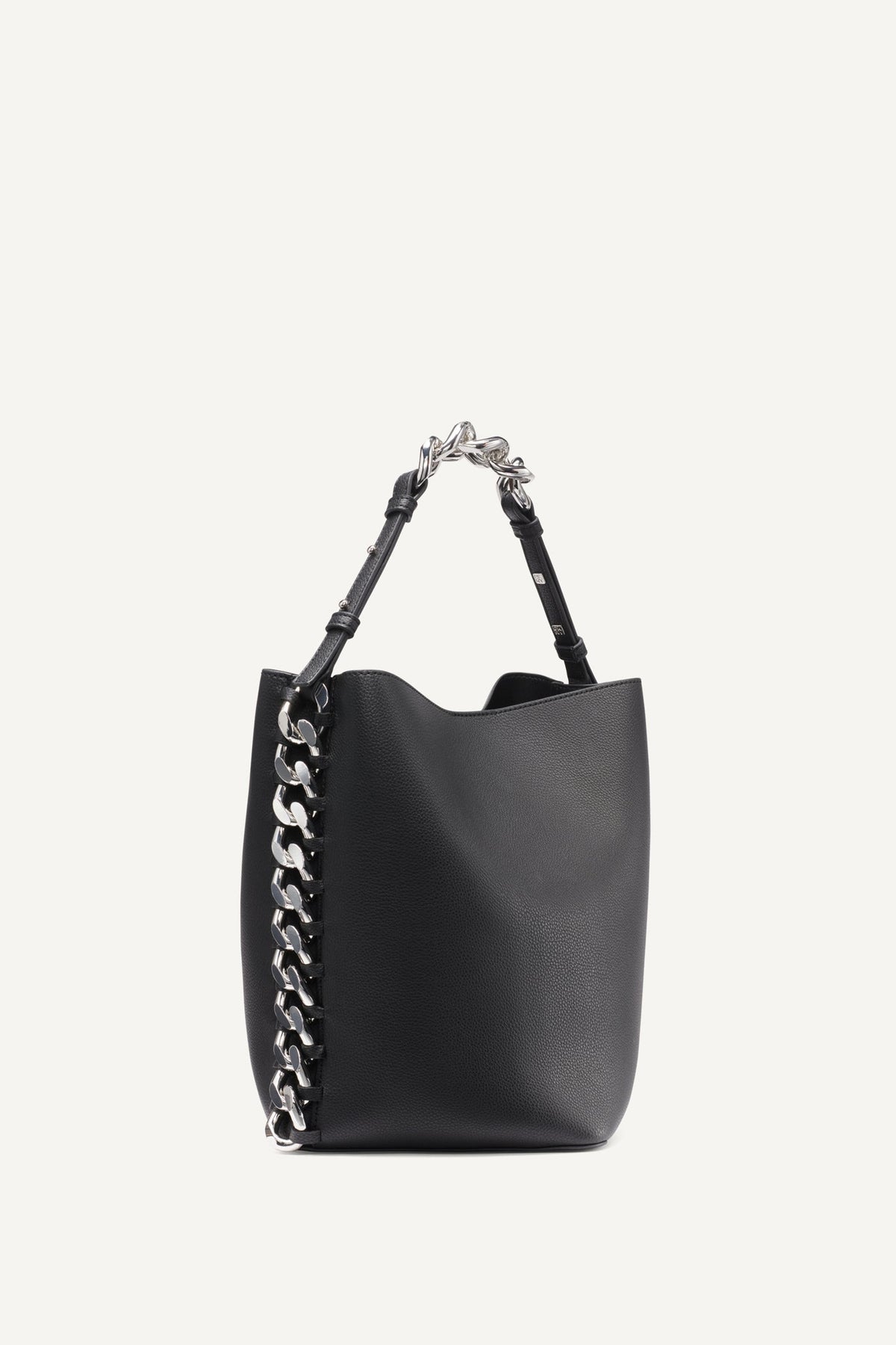 RIONA CHAIN-TRIMMED BUCKET BAG Black | DKNY