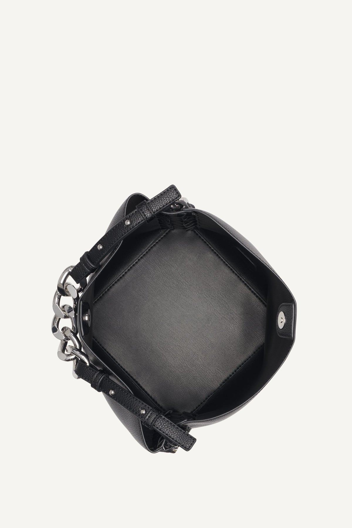RIONA CHAIN-TRIMMED BUCKET BAG Black | DKNY