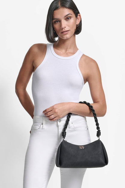 REMY SHOULDER BAG BLACK/SILVER | DKNY