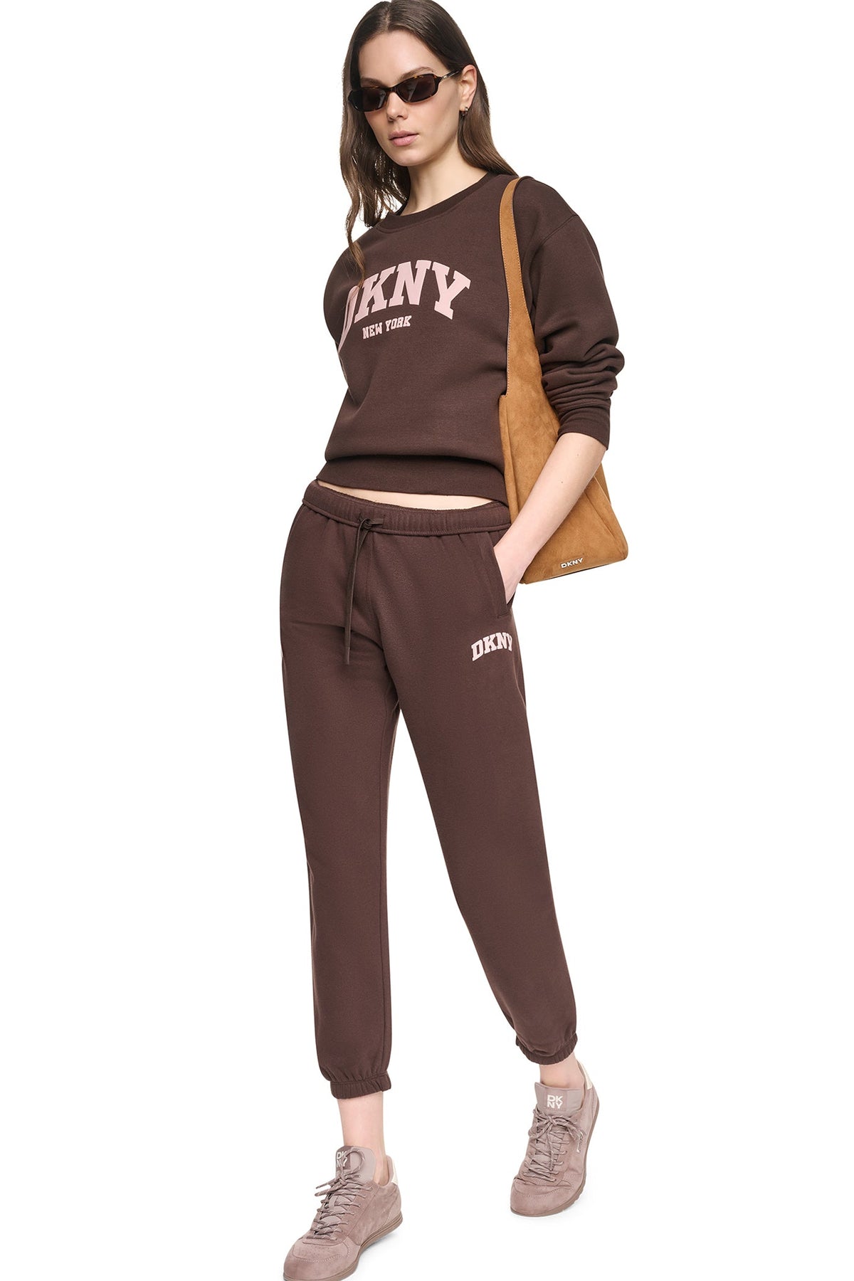PUFF VARSITY LOGO MID-RISE JOGGER Peacoat/Oat | DKNY