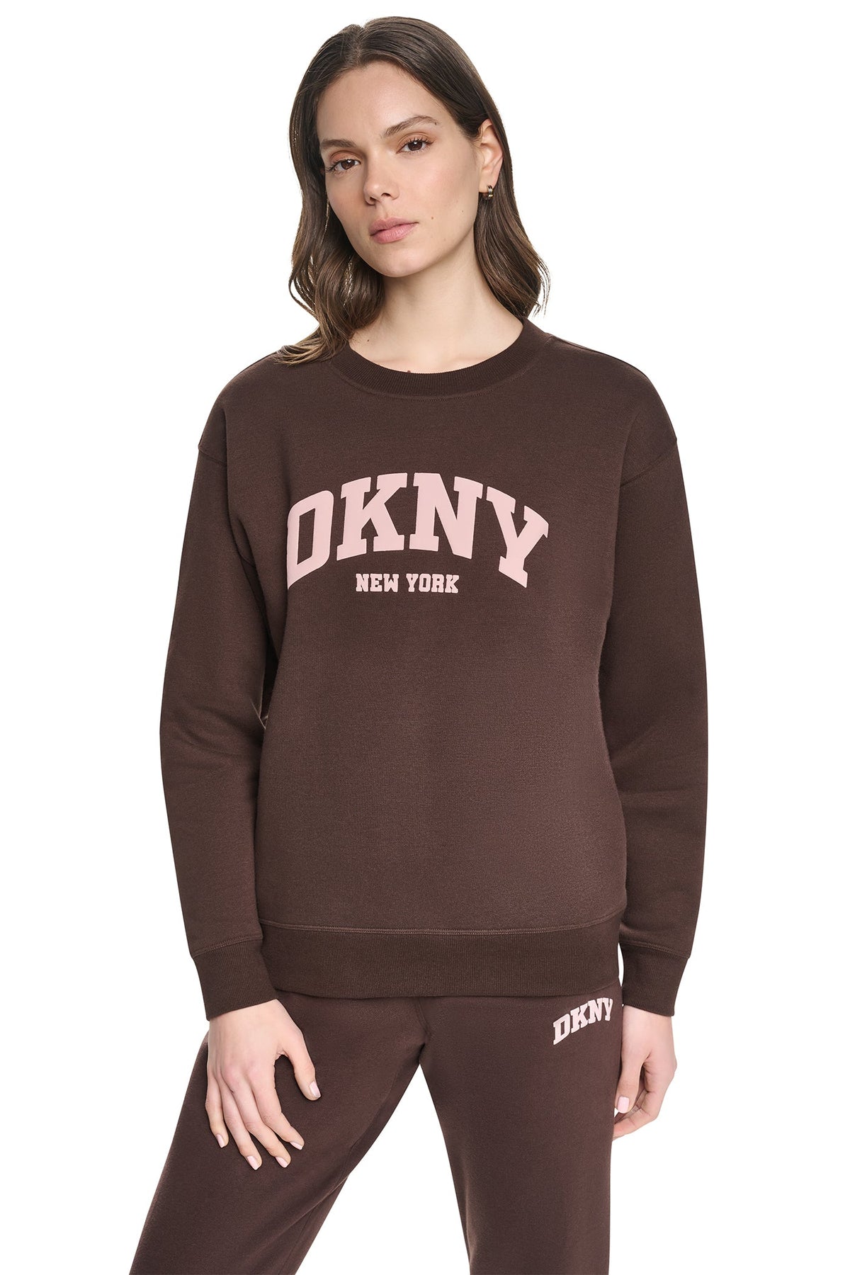 PUFF VARSITY LOGO PULLOVER Peacoat/Oat | DKNY
