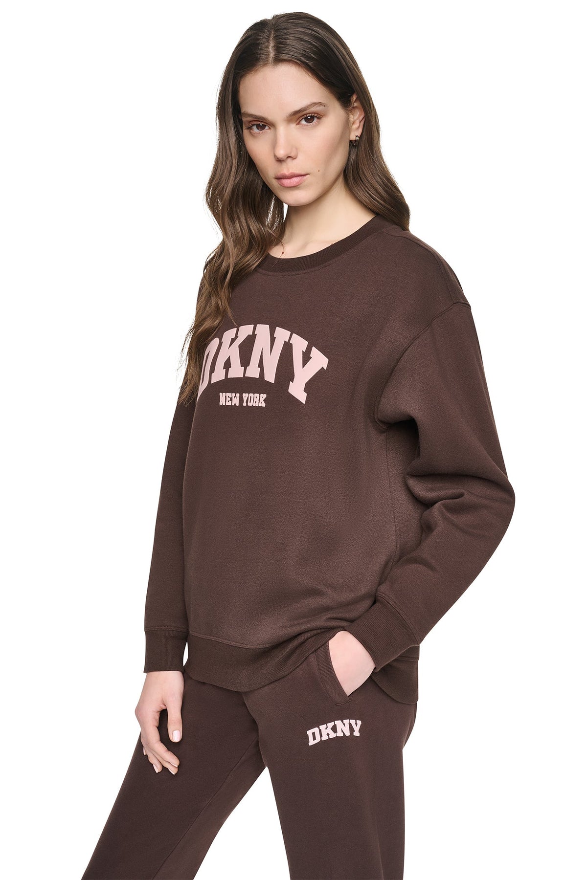 PUFF VARSITY LOGO PULLOVER Peacoat/Oat | DKNY