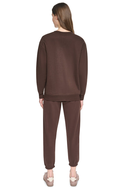 PUFF VARSITY LOGO PULLOVER Peacoat/Oat | DKNY