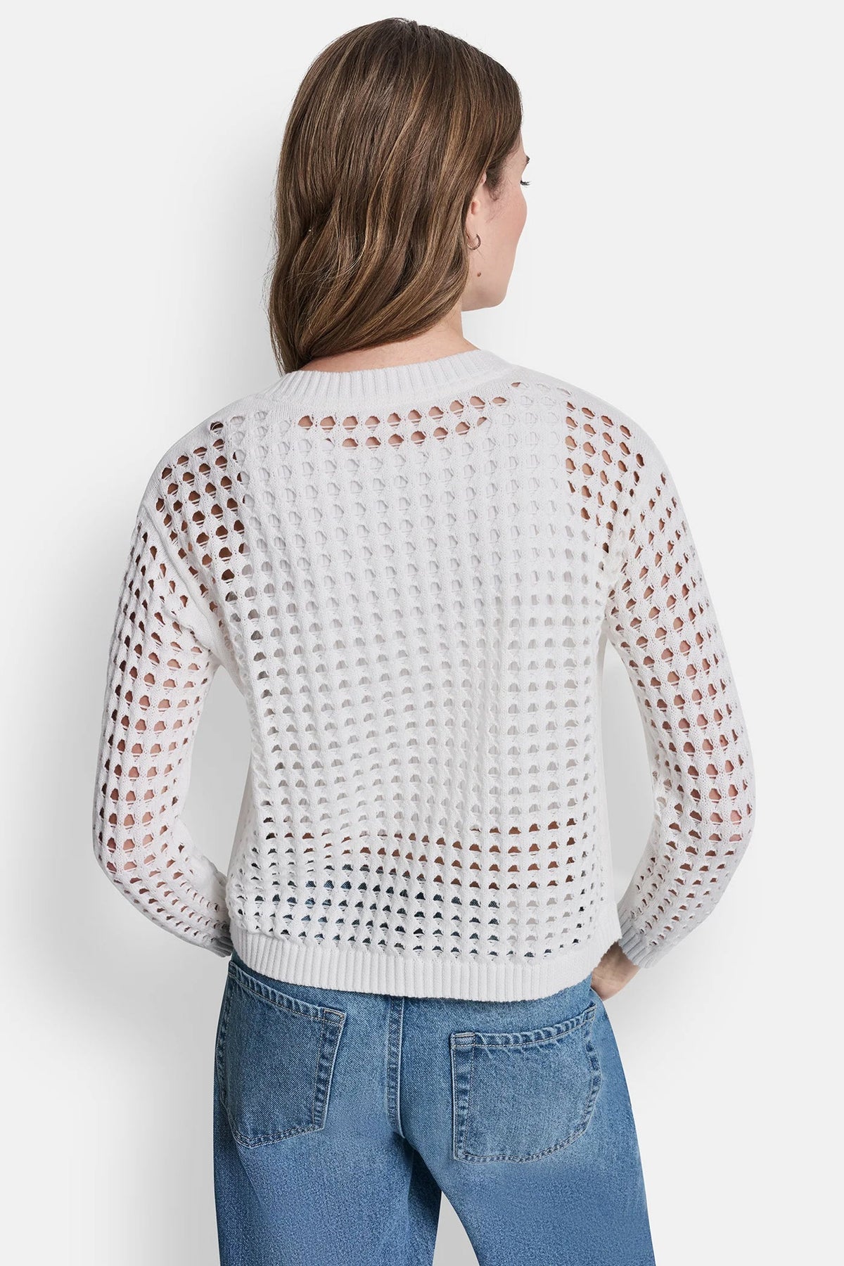 OPEN-STITCH CARDIGAN Pebble | DKNY