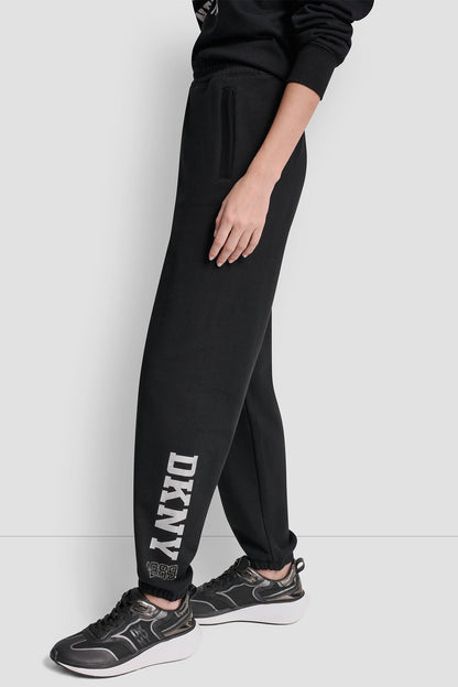 DKNY 1989 RHINESTUD LOGO JOGGER Black | DKNY