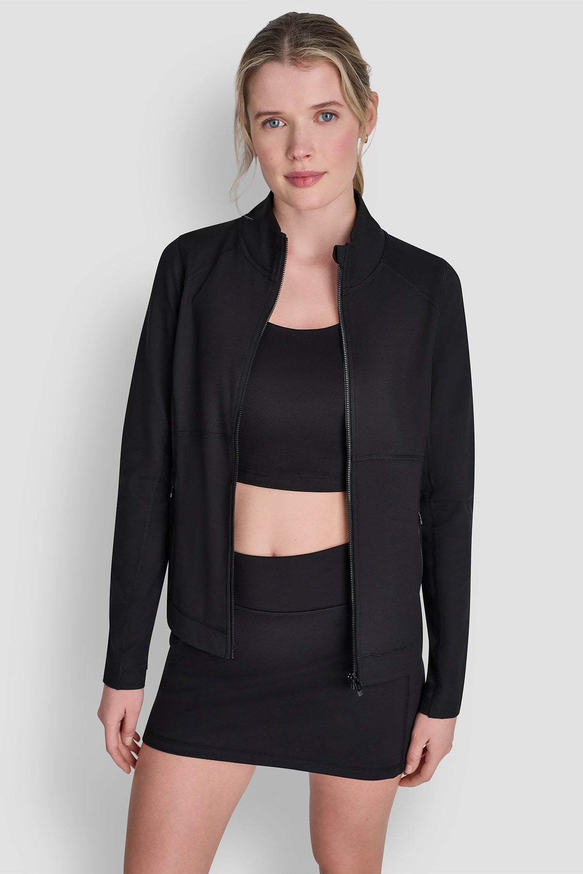 FUNNEL NECK FULL ZIP JACKET Claret | DKNY