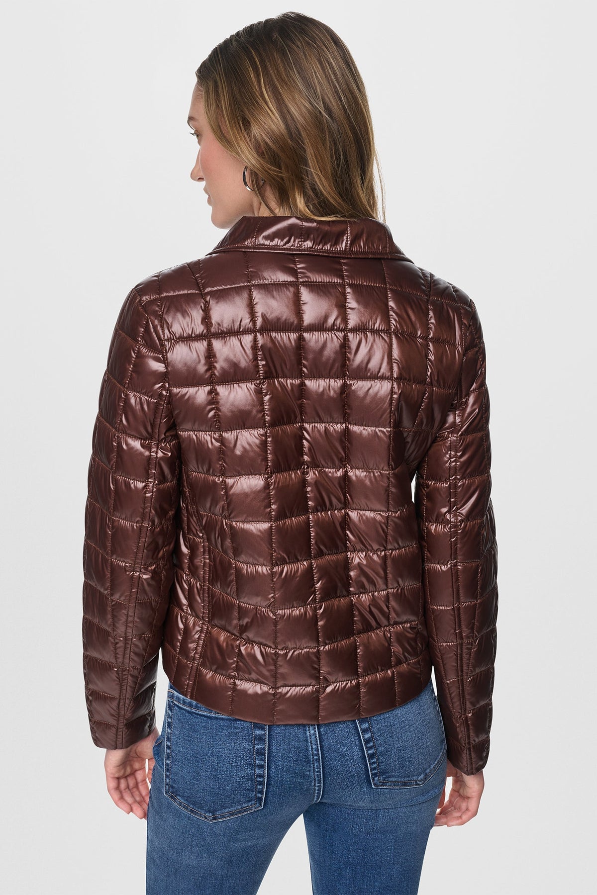 BOX QUILT PUFFER JACKET Metallic Chestnut | DKNY