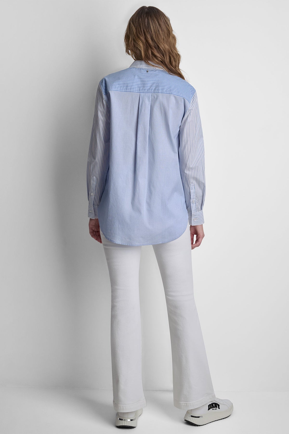 POPLIN CLASSIC FIT SHIRT WITH MIXED STRIPES Blue Multi | DKNY