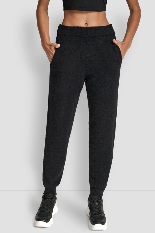 FEATHER YARN JOGGER WITH POCKETS AND TONAL LOGO EGGNOG | DKNY