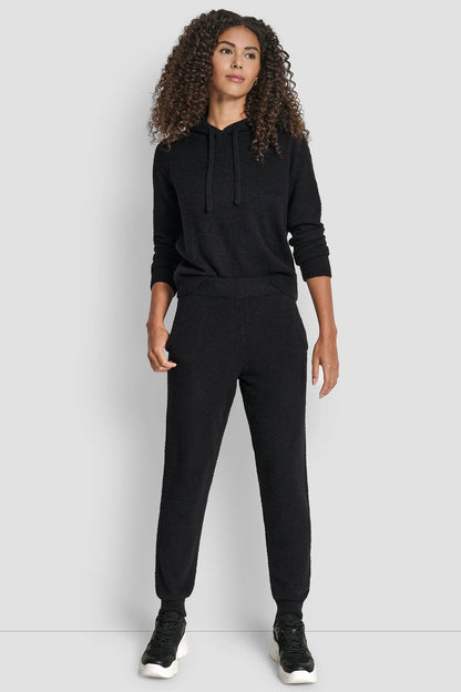 FEATHER YARN JOGGER WITH POCKETS AND TONAL LOGO EGGNOG | DKNY