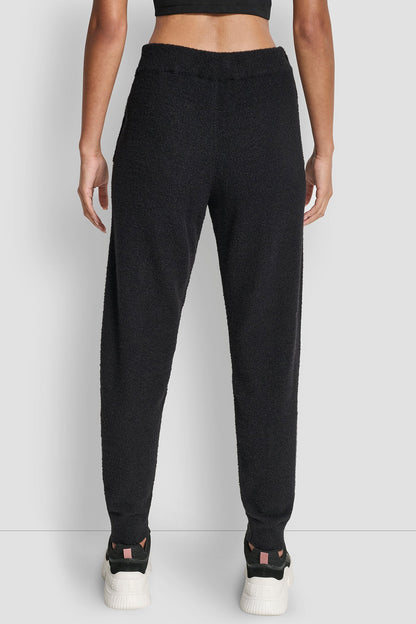 FEATHER YARN JOGGER WITH POCKETS AND TONAL LOGO EGGNOG | DKNY