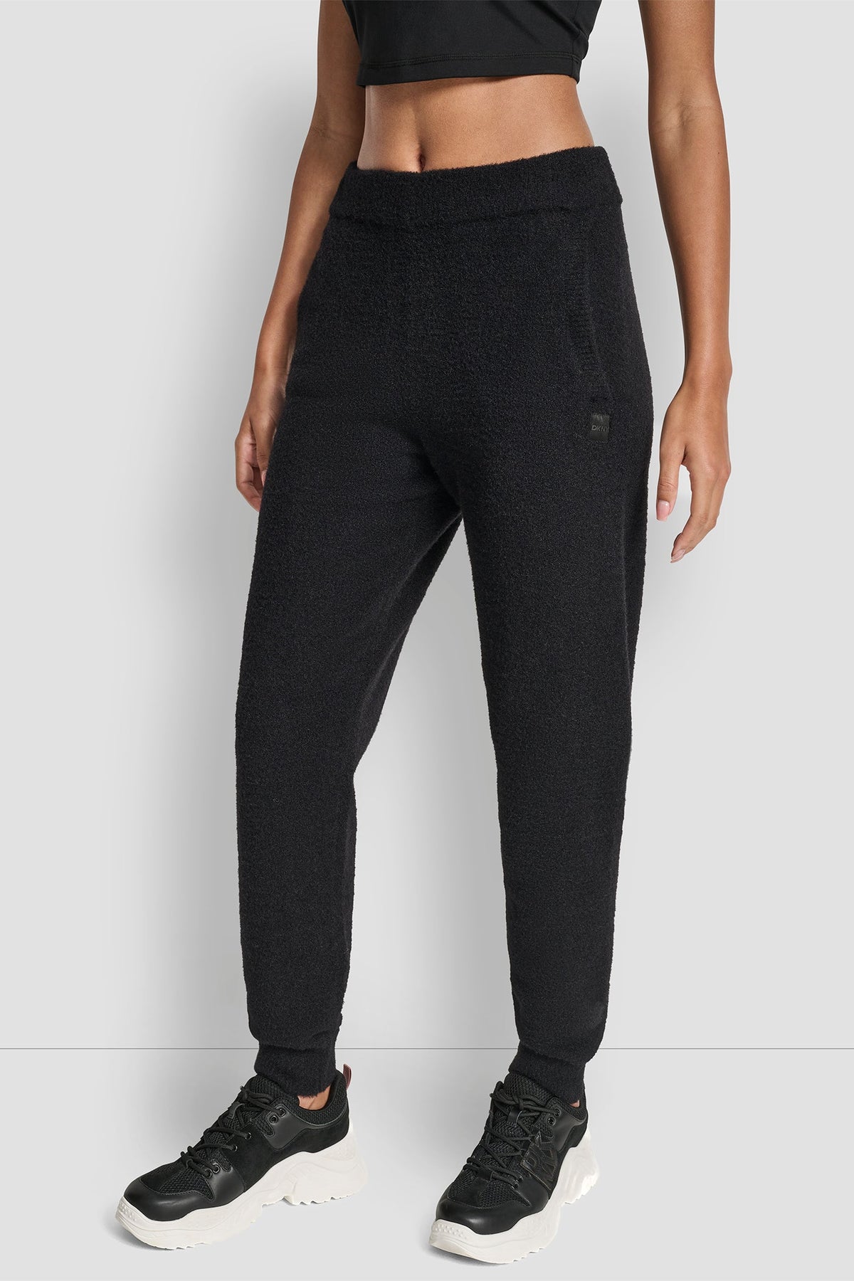 FEATHER YARN JOGGER WITH POCKETS AND TONAL LOGO EGGNOG | DKNY