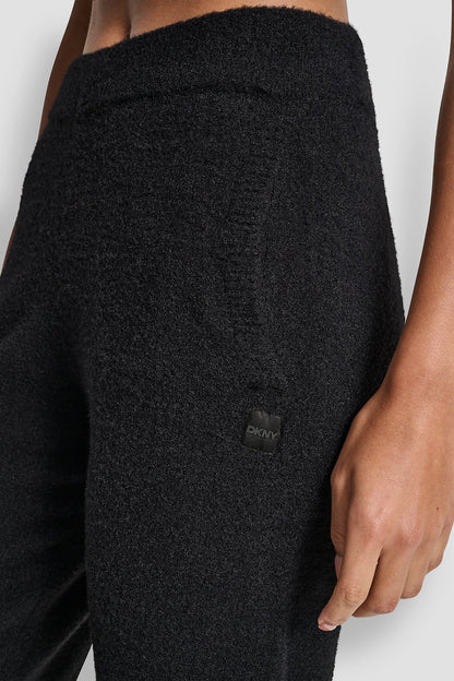 FEATHER YARN JOGGER WITH POCKETS AND TONAL LOGO EGGNOG | DKNY