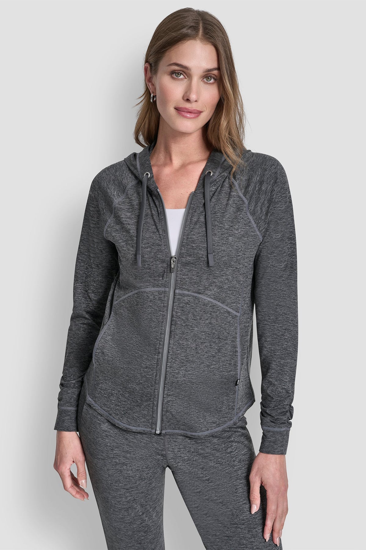 SPACE-DYED HOODED JACKET Black Space Dye | DKNY
