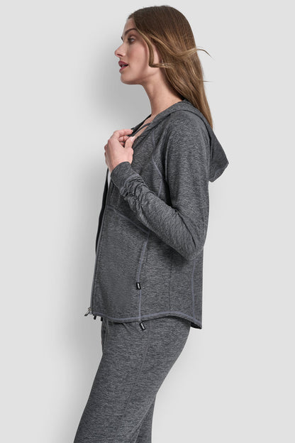 SPACE-DYED HOODED JACKET Black Space Dye | DKNY