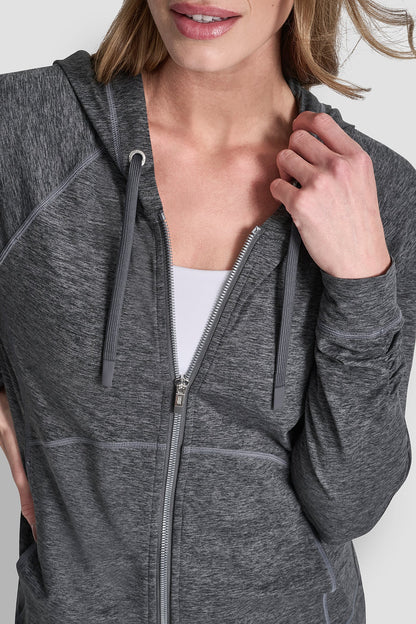 SPACE-DYED HOODED JACKET Black Space Dye | DKNY